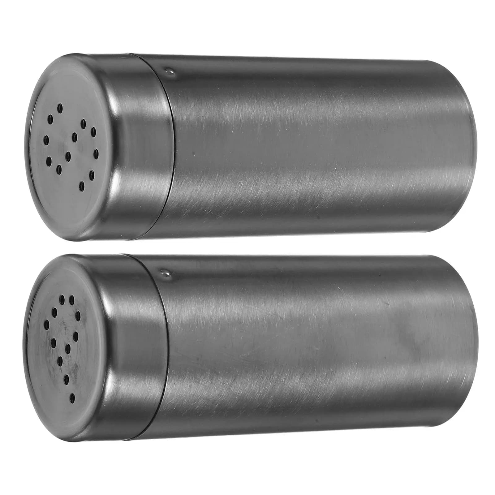 Set di 2 barattoli per spezie in acciaio inossidabile antiruggine, set di barattoli per sale e pepe, barattoli per condimenti multifunzione, utensili da cucina leggeri