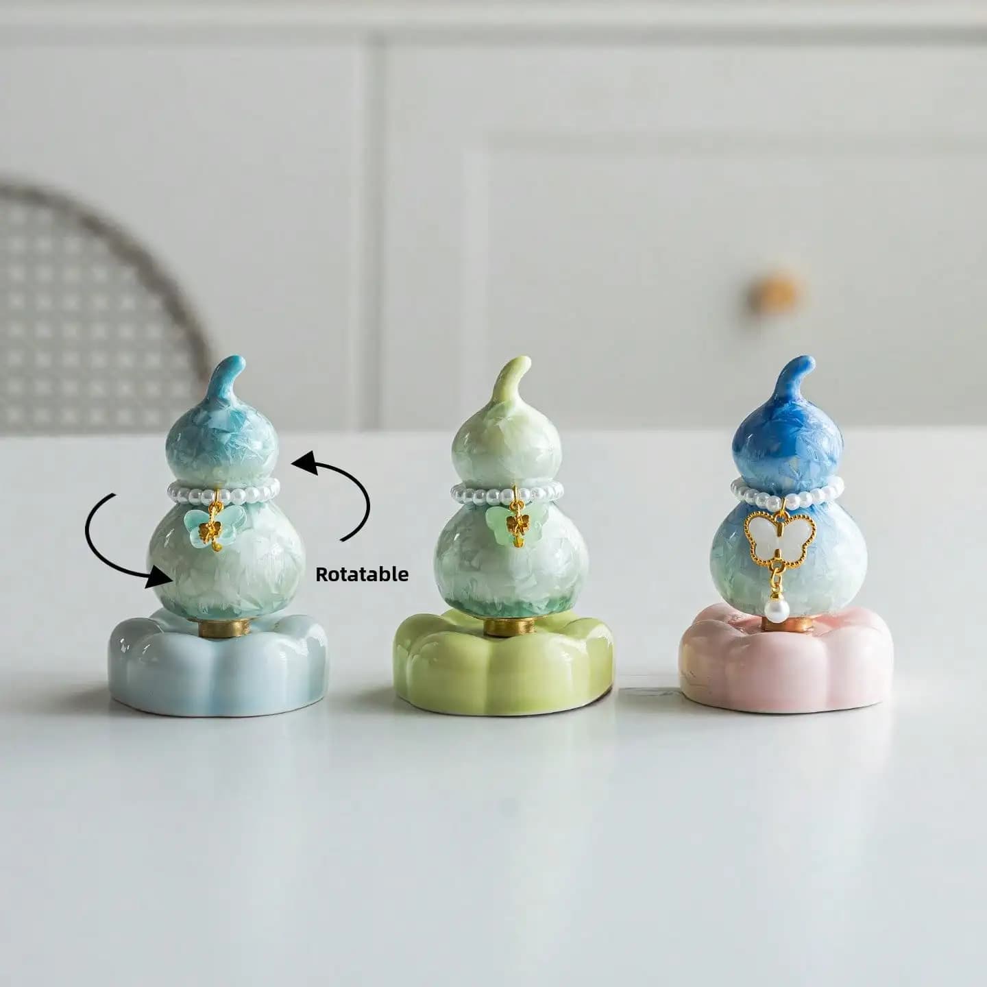 Jingdezhen Taoyang Xincun Rotating Gourd Ornament, Popular Online Model, Glaze Ceramic Toy, Tea Pet, Cute 7LRR