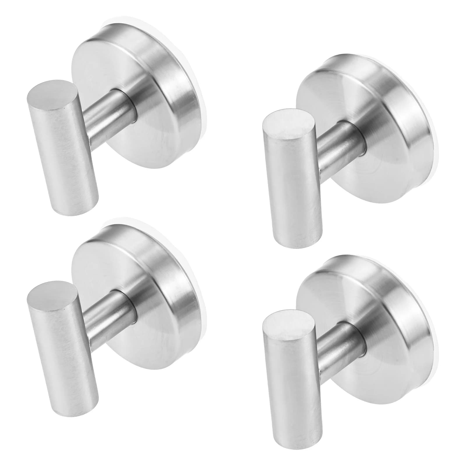 4pcs Siver Stainless Steel Vacuum Suction Cup Hooks Punch Free Bath Wall Hook Hanger Glass Kitchen Bathroom Hooks Towel Handbag
