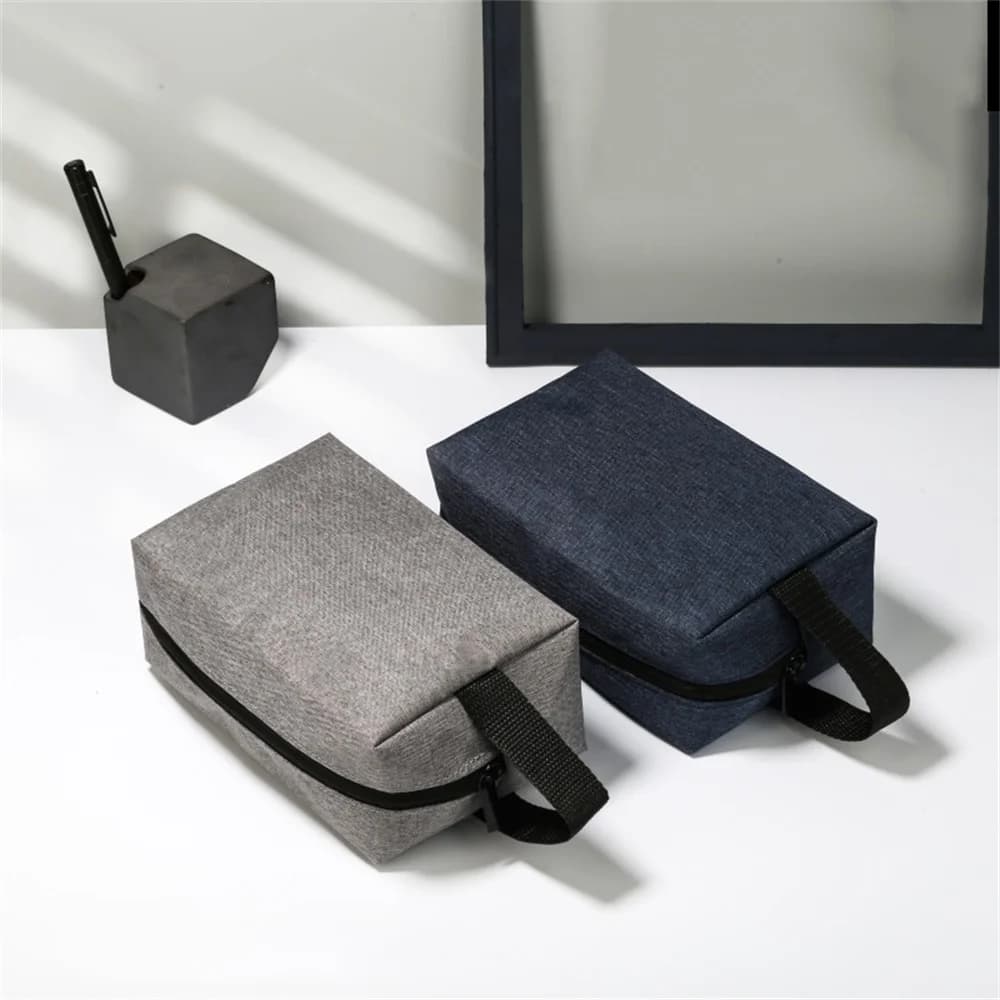 Borsa per il trucco da uomo borsa per il trucco da viaggio in tessuto Oxford impermeabile borsa per la conservazione dell'organizzatore borsa per il lavaggio custodia per cosmetici da donna