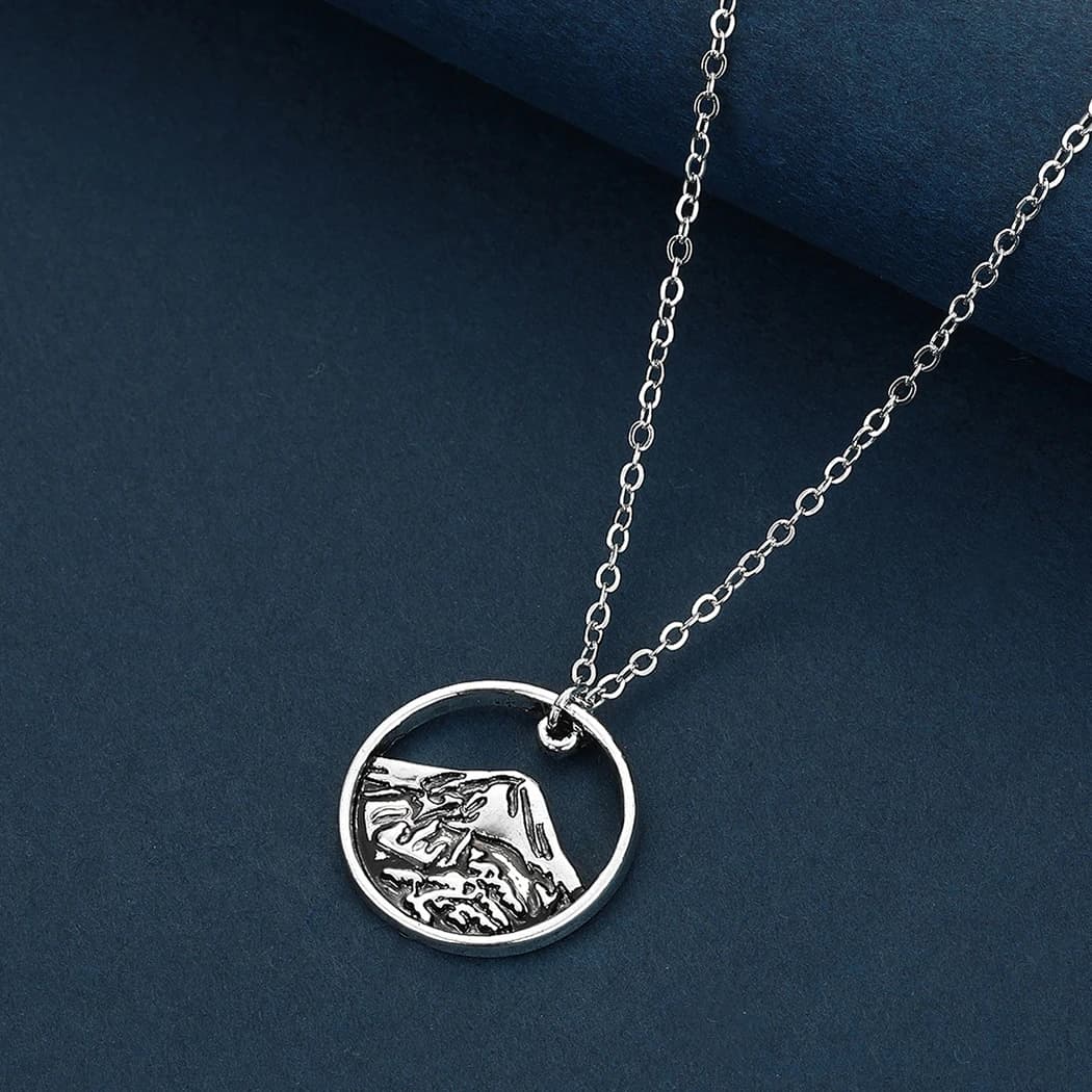 CHENGXUN Retro Fujiyama Mountains of the World collana con ciondolo per donna ragazze in acciaio inossidabile con ciondolo a catena regalo di gioielli