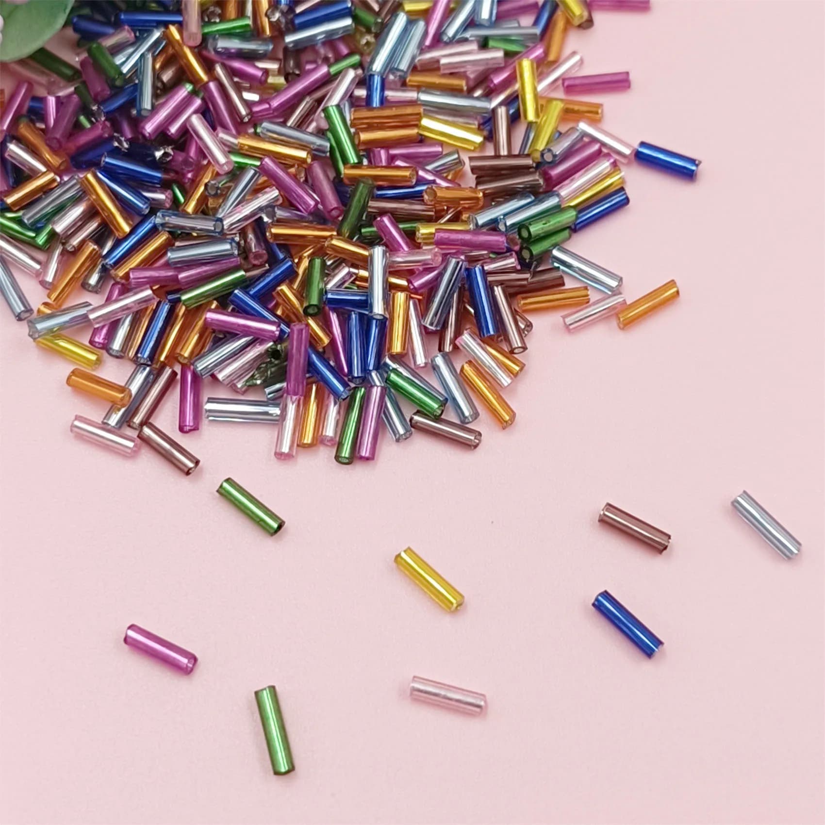 200 pezzi 2 * 7mm tubo di vetro perline sciolte artigianato gioielli fai da te creazione di braccialetti colorati all'ingrosso