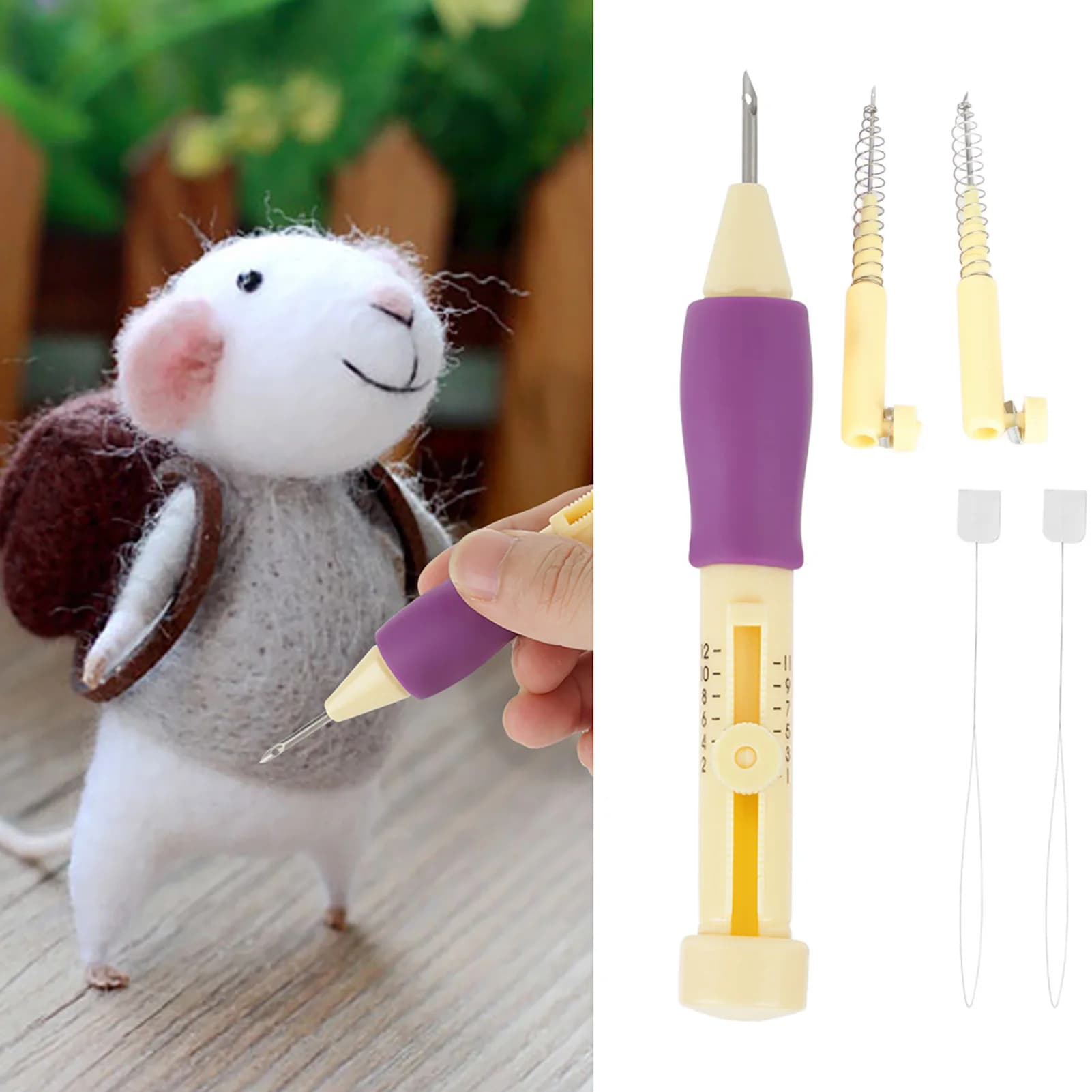 Embroidery Needle Punch with 3 Sizes Needle Pen Kit Tool for DIY Craft Embroidery Punch Needle Punch Needle Set Embroidery Pen