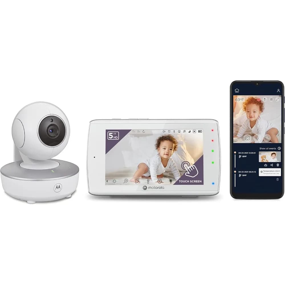 Baby monitor Motorola VM36XL, baby monitor video WiFi portatile con fotocamera HD e display touchscreen, si collega al smartphone A