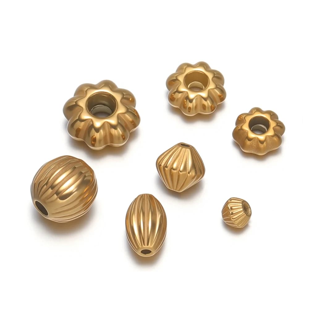 20 Pezzi Perline a Fiore in Acciaio Inossidabile, Distanziatori Tubolari da 8mm per Creazione Gioielli Fai da Te, Bracciali e Collane, Componenti all'Ingrosso