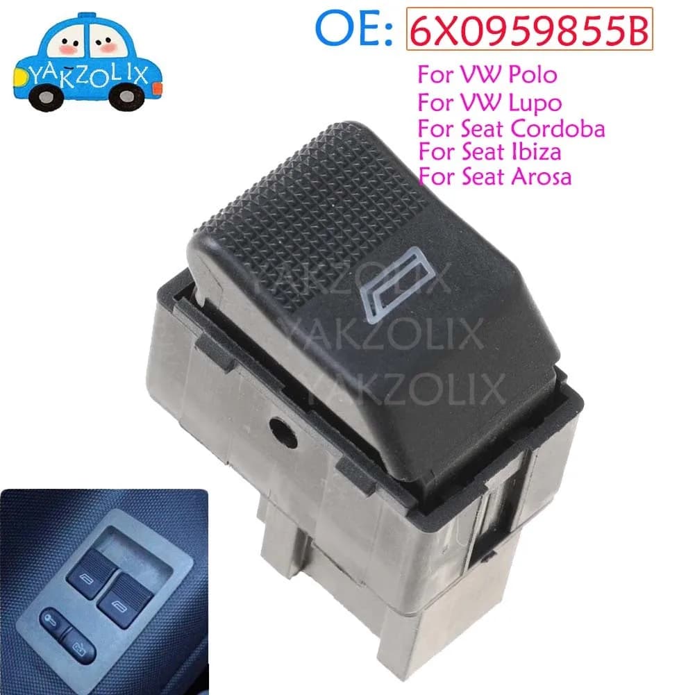 For VW Polo 6N2 Lupo 6E1 Seat Cordoba 6K2 Ibiza 3 Arosa Electric Power Lifter Window Single Switch Button Parts 6X0959855B