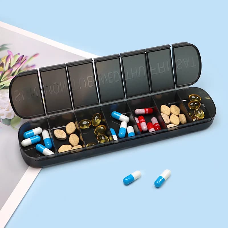 New Portable Weekly Travel Warm 7 Days Large Candle Container For Medicines Organizing Box For Fish Oil Vitamin Supplements BPA Free