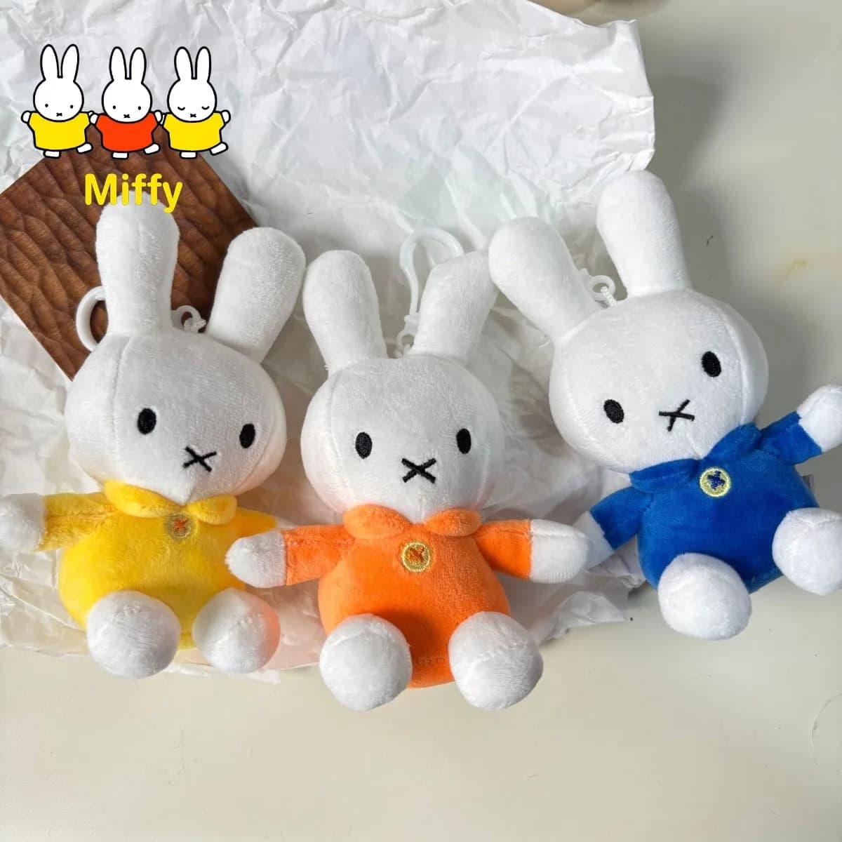 Portachiavi Miffy Kawaii Simpatici giocattoli di peluche Bambole di coniglio Miffy Regali di compleanno Portachiavi Borse Decorazioni I migliori regali per gli amici