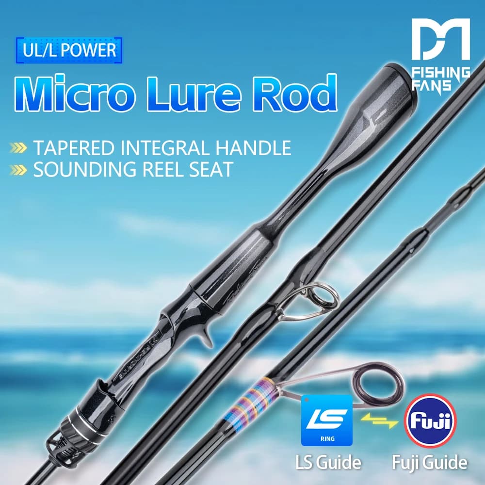 Canna da Pesca FISHINGFANS ORCA FUJI O/LS GUIDE RATTLE REEL SEAT TAPERED HANDLE UL SOLID TIP 1.55m 1.68m 1.83m