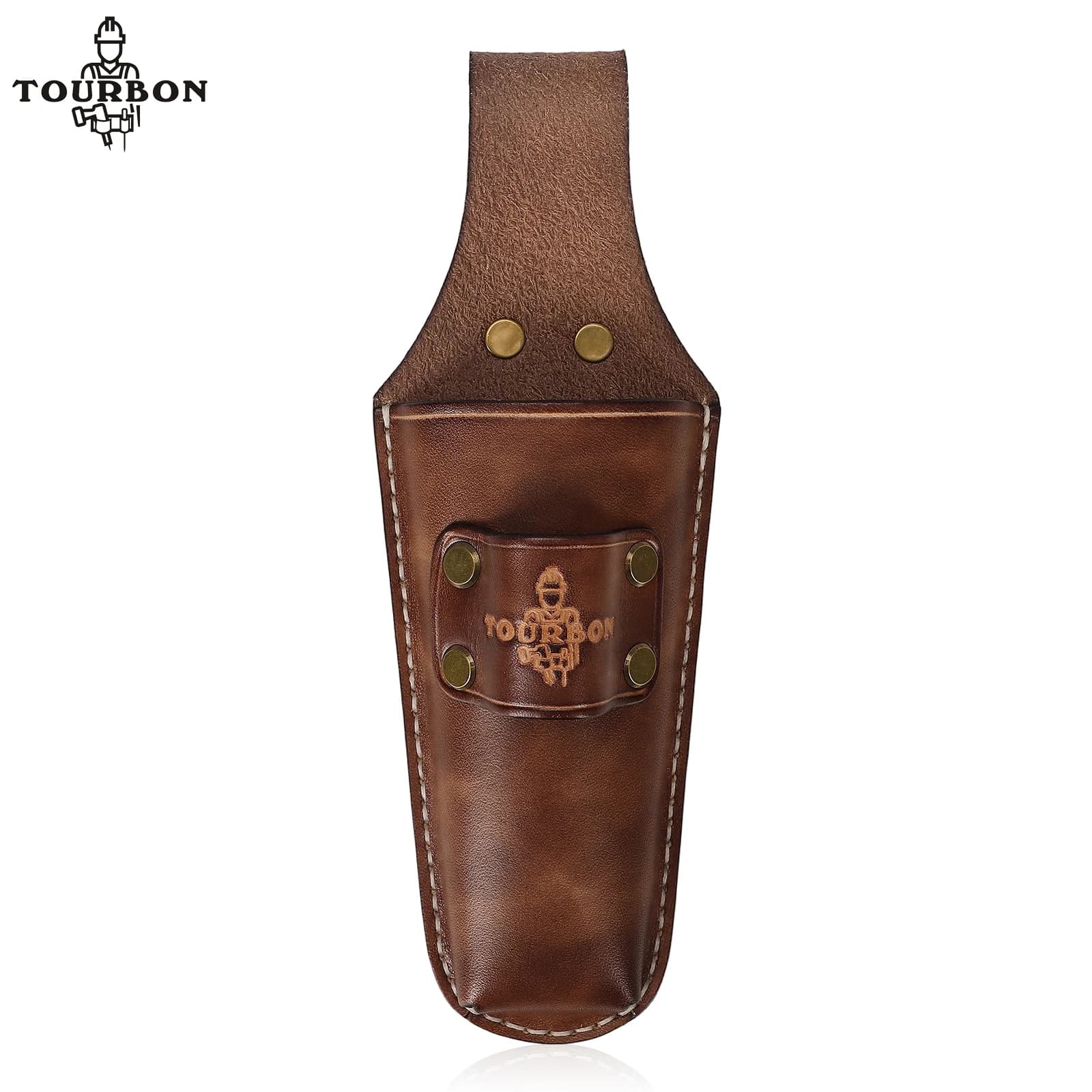 Tourbon Garden Leather Pliers Pouch – Custodia per attrezzi con apertura superiore e passante per cintura, porta attrezzi compatto per cesoie da potatura e lavori agricoli