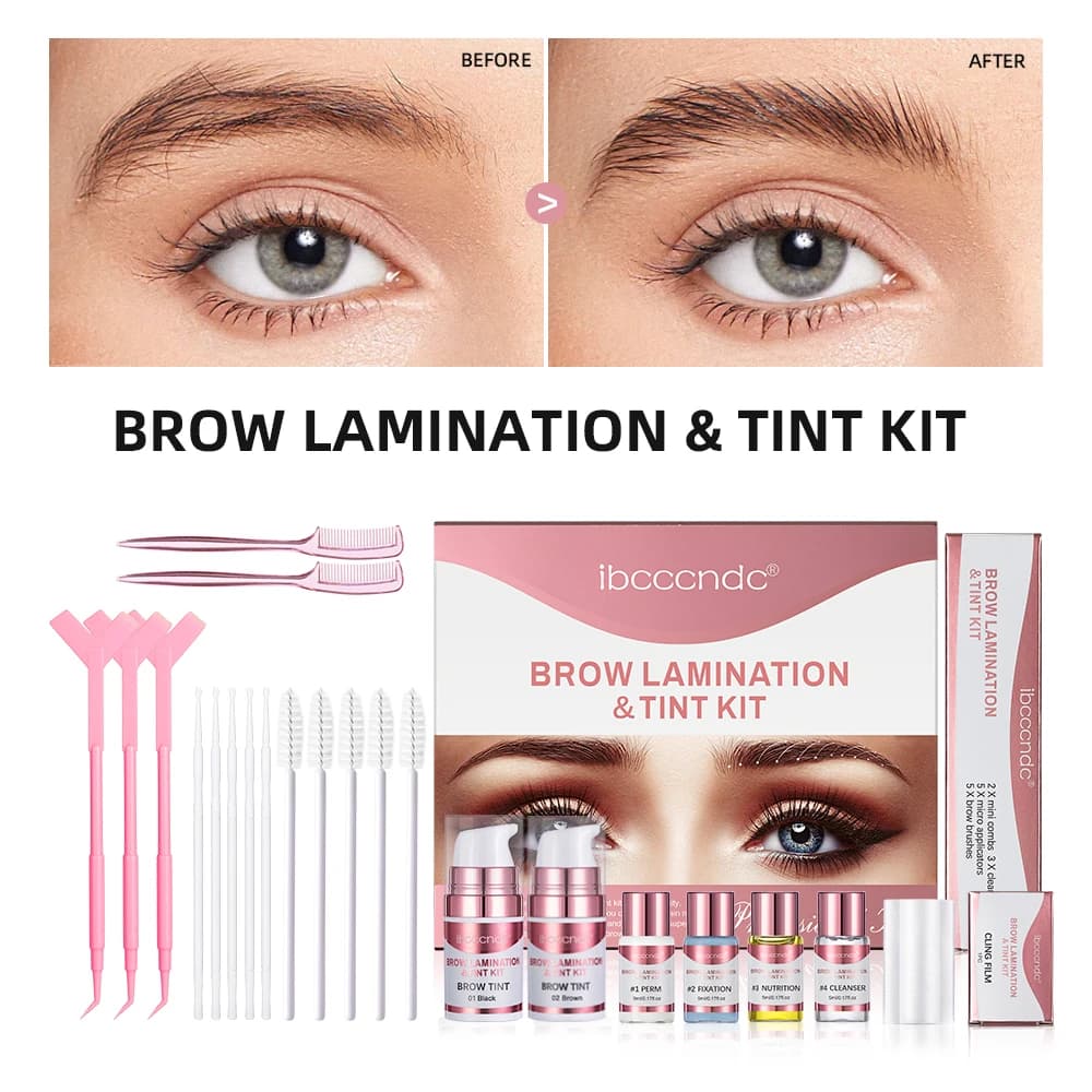 Semi-permanent Brow Lamination & Tint Kit Professional Lifting Eyebrows Long Lasting Effect Brow Makeup Salon Home Use Combo