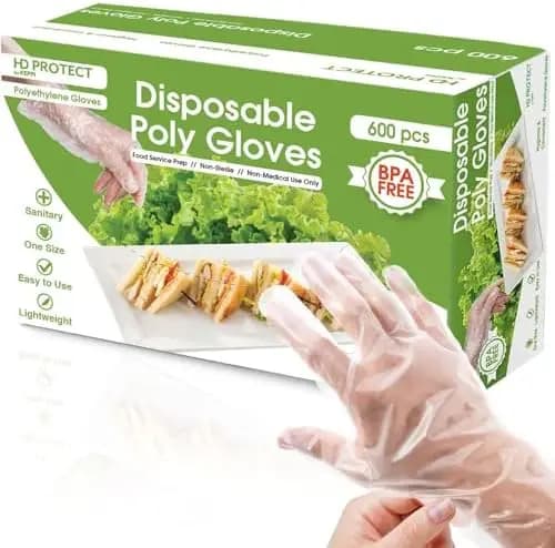 Guanti Monouso Keppi – Senza BPA e Lattice, Sicuri per Alimenti, per Cucinare e Manipolare