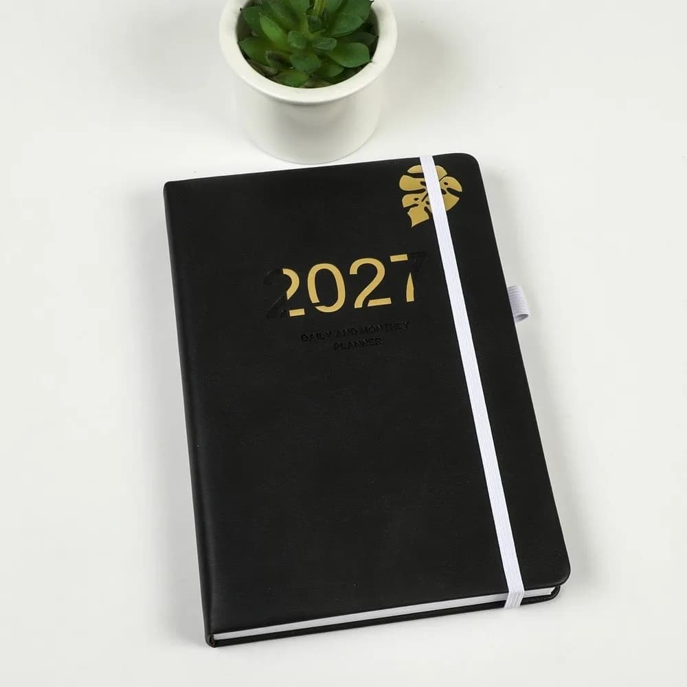 Portable A5 2027 Agenda Book To Do List Textured PU Daily Planner Book Planner Reminder Planner Notebook Gift Giving