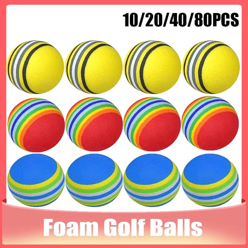 10/20/40/80 Pezzi Palline da Golf in Schiuma per Allenamento Indoor, Palline Arcobaleno in Spugna, Accessori Flessibili per l'Allenamento di Golf