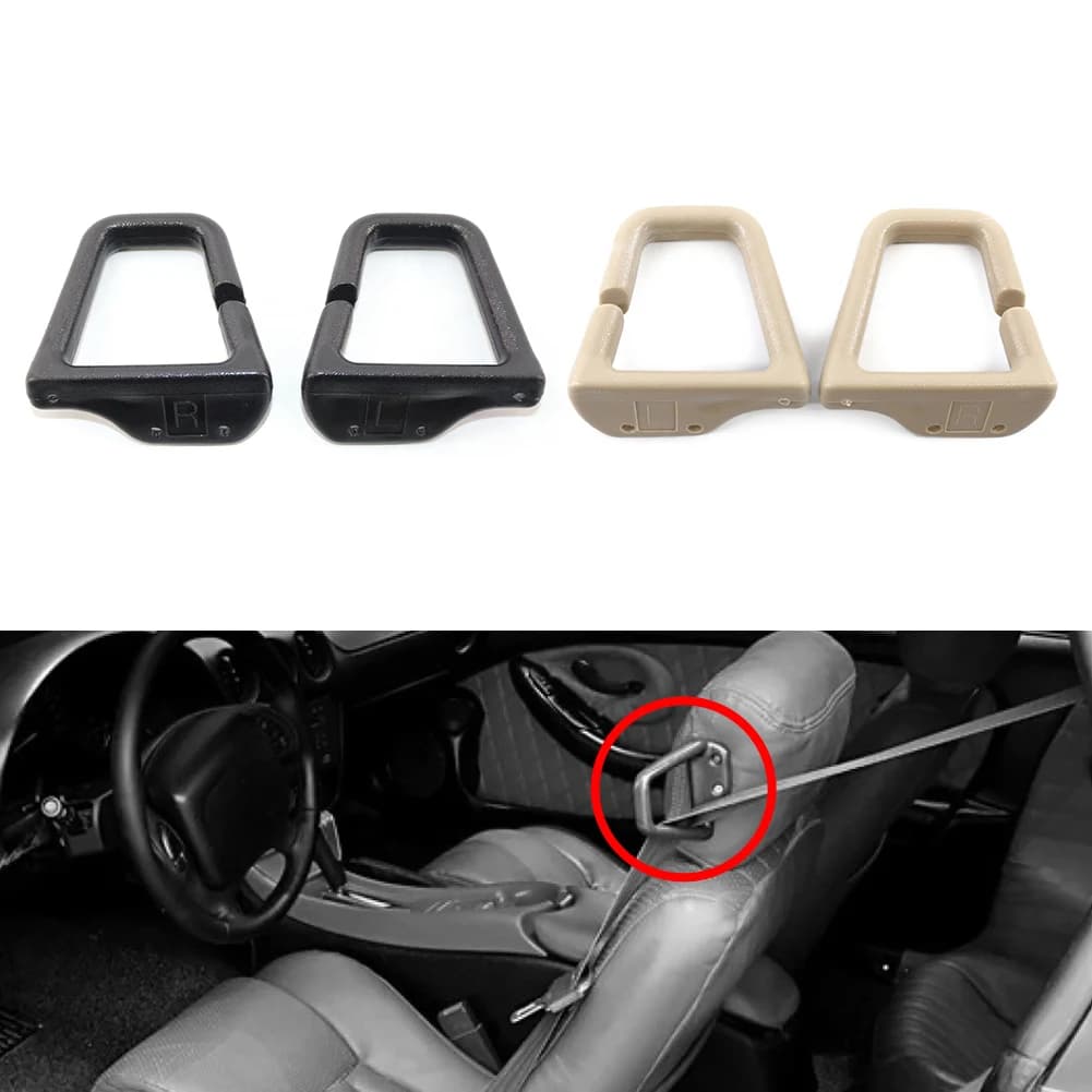 Beige/Black Car Seat Belt Guide Loops For Pontiac Firebird For Chevrolet Camaro Convertible 1993-2002 16817202/16817203
