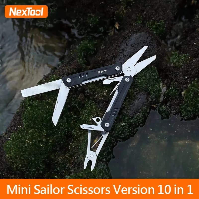NexTool Mini Forbici da Marinaio Versione 10 in 1 edc Multiutensili Pinze a Mano Strumenti Mini Tasca Coltello Pieghevole File Sim Card Pin Needle