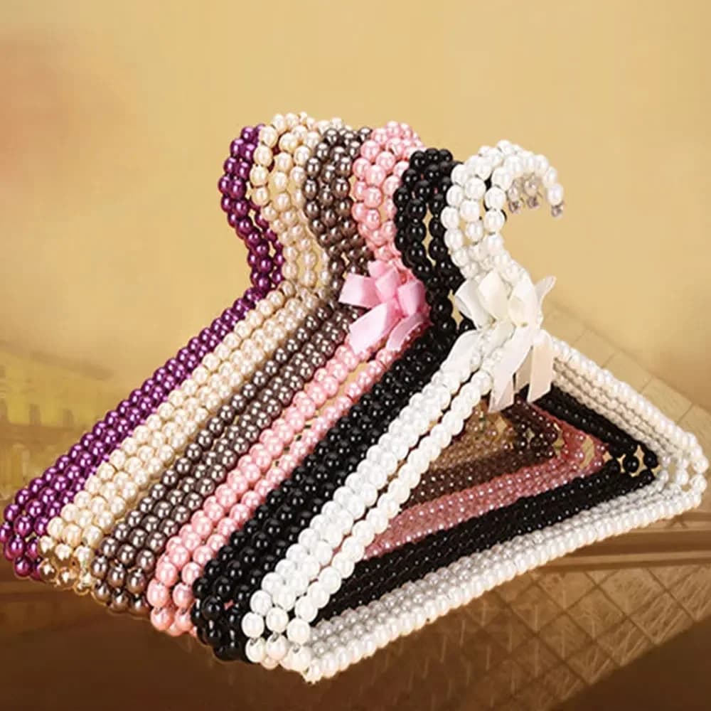 New 1/2/5/10 Pz 40X23 cm Dresses Pearl Coats Plastic Hangers Arco Relief Dresses Dresses Wardrobe Organizer Dry Rack Storage