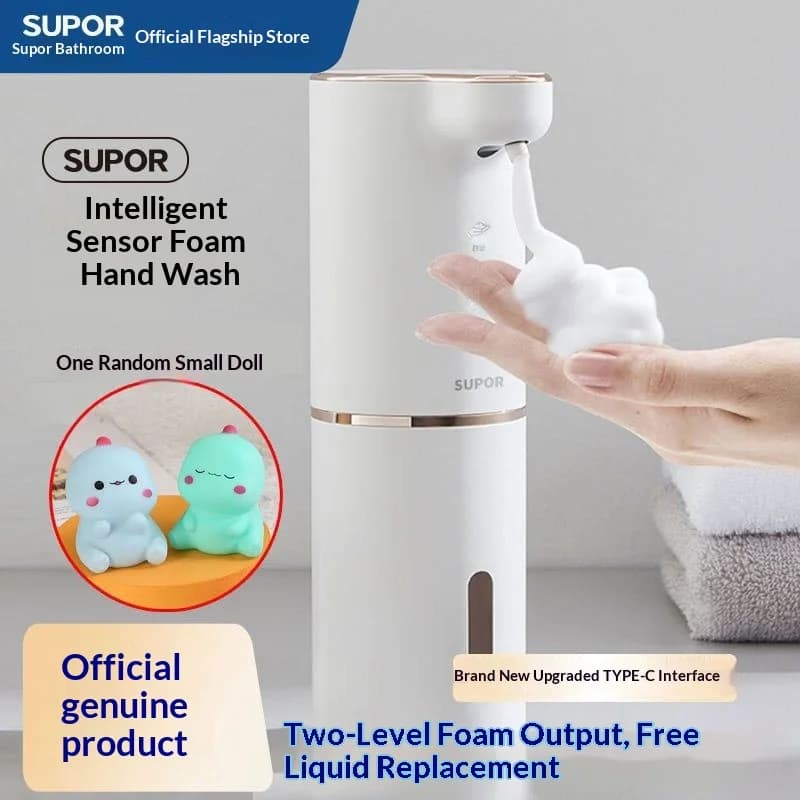 Supor Smart Automatic Induction Foam Soap Dispenser Set Electric Wall Mounted Hand Soap Machine For Bathroom