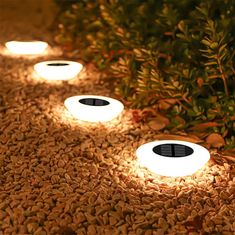 Pack of 1/4 solar floor lights, 14 LED waterproof outdoor light, LED lawn lamp, for garden path courtyard deck camping decor