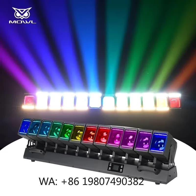 12x60W RGBW Halo Ring Swing Beam LED Matrix Moving Head Projection Light DMX Wash for Concert Disco Stage Projection
