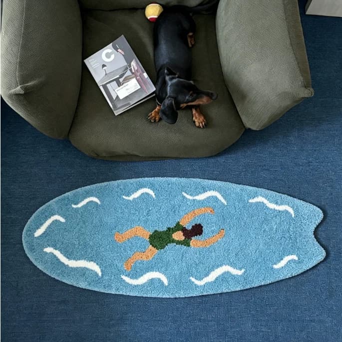 Summer Cartoon Tufting Bathroom Mat Soft Rug Bedroom Carpet Doormat Floor Anti Slip Pad Aesthetic Home Room Decor