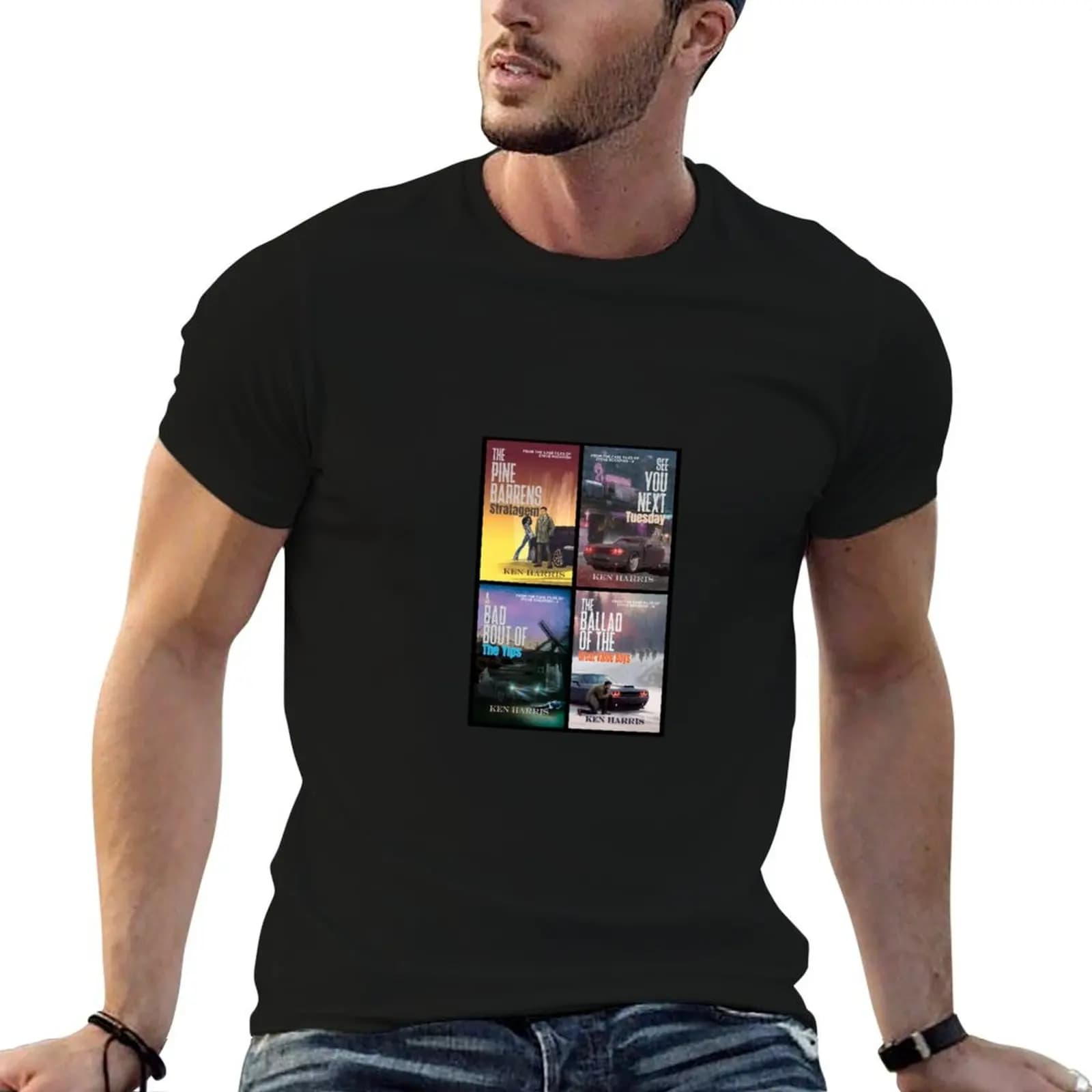 Rockfish Tetralogy Square T-Shirt Fitness Training Breathable Tee