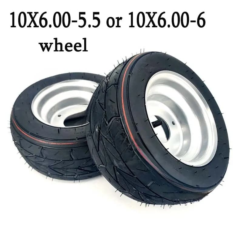 10X6.00-5.5 10X6.00-6 Vacuum Tire Belt with 3-Hole Wheel Hub Electric Tires Modified Kart Cart ATV Tire Accessories