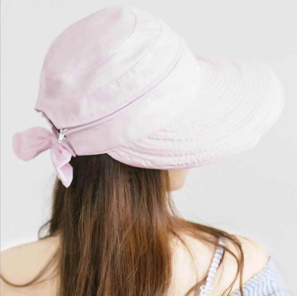 Cappello da Sole Pieghevole da Donna con Visiera, Cappello da Spiaggia a Tesa Larga per Esterni