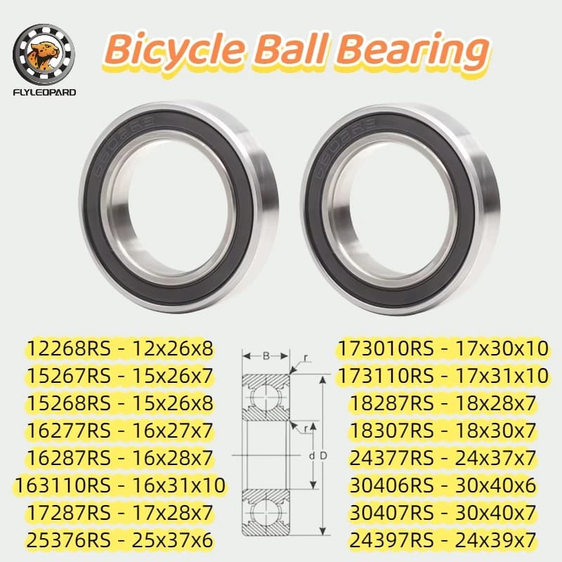 2/4pcs of 173010RS 17x30x10mm Bicycle Hub Bearing 15267 24377 6802 6803 6900 6902 6903 -2RS for Bike Wheel Bottom Bracket Repair