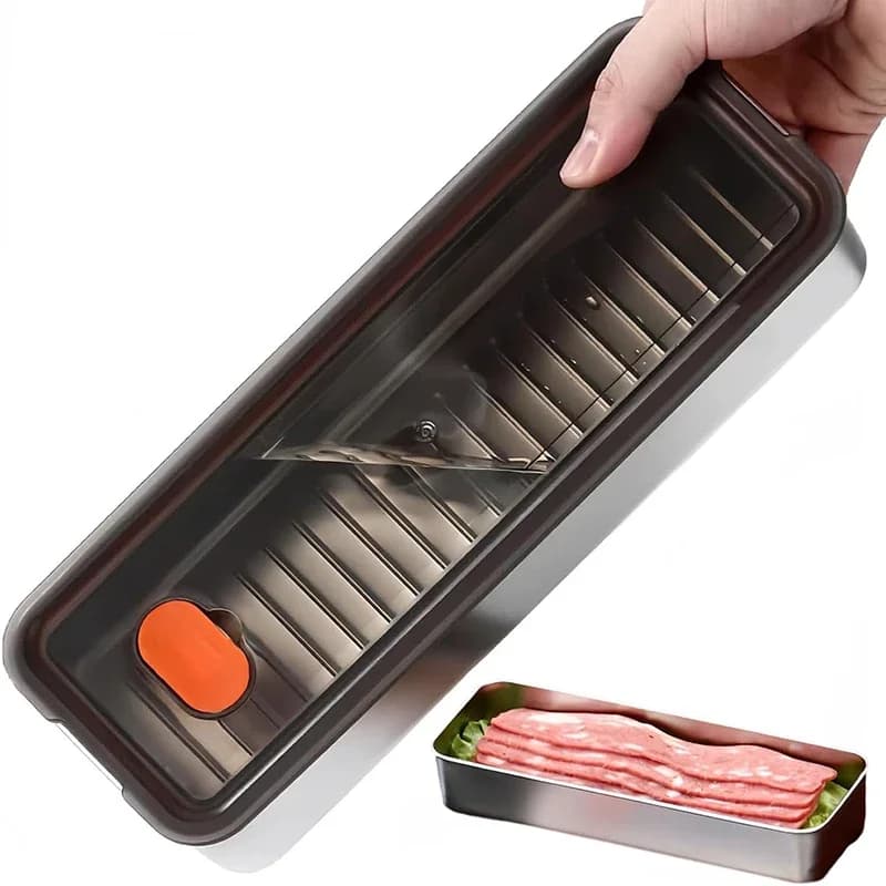 Contenitori per la conservazione con coperchi Contenitori ermetici per la conservazione della carne Deli in acciaio inossidabile per frigorifero, contenitore per la conservazione degli alimenti da cucina