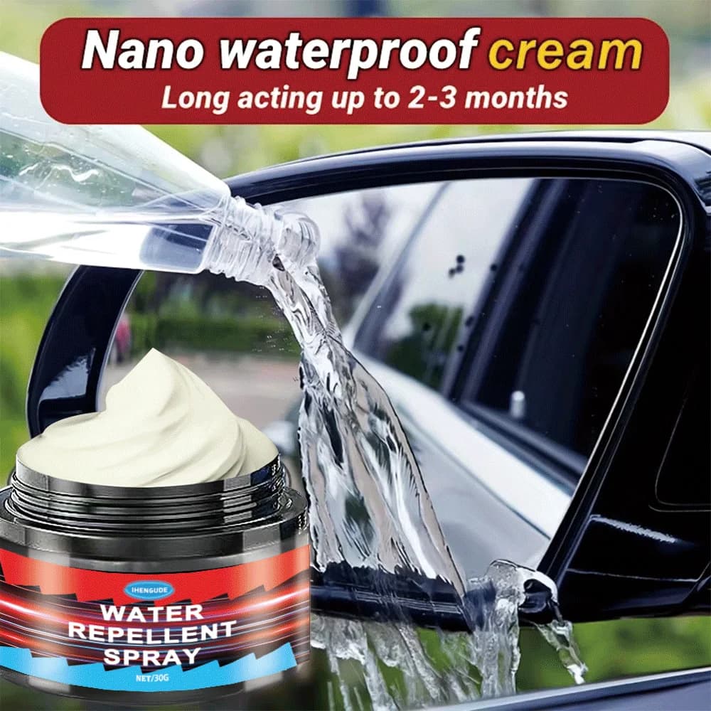 Car Glass Waterproof Spray Kit: Hydrophobic Anti-Rain/Anti-Fog Coating, Suitable for Car Windows, Mirrors & Bathroom Glass