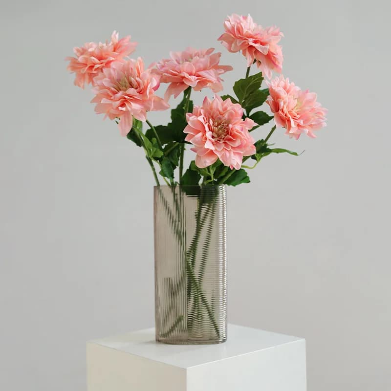 4Pcs Hand-feel Moisturizing Dahlia Artificial Real Touch Flowers Wedding Decor Fake Dahlia Flowers Luxury Home Decoration Floral