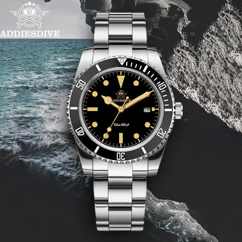 ADDIESDIVE 39mm Men's Hot Watch Display Calendar C3 Bright Green 20Bar Waterproof Quartz Watch