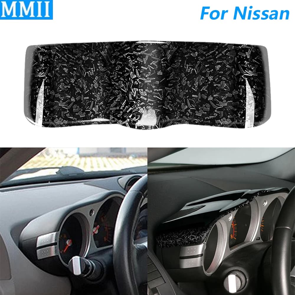 For Nissan 350Z Z33 2006-2009 Real Dry Forged Carbon Fiber Panel Tools Tachometer Cover Trim Accessories Auto Edit