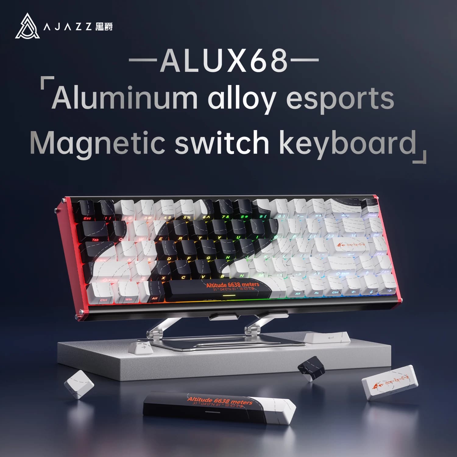 ALUX68 Hall interruttore magnetico tastiera meccanica-tutto in alluminio giochi cablati CNC personalizzati hot-swap