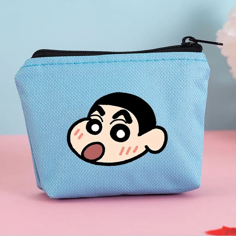 Mini Portafoglio Crayon Shin-chan, Portamonete per Ragazze e Ragazzi, Piccola Borsa con Cerniera Anime Cartoon, Porta Carte Portatile, Simpatica Bustina Portasoldi, Regalo Nuovo