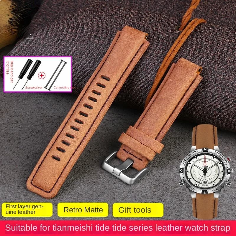 For TIMEX tide Outdoor men watchband T2N721 T2N720 TW2T76300 TW2T76500 T45601 Leather watch strap brown watch chain accessories