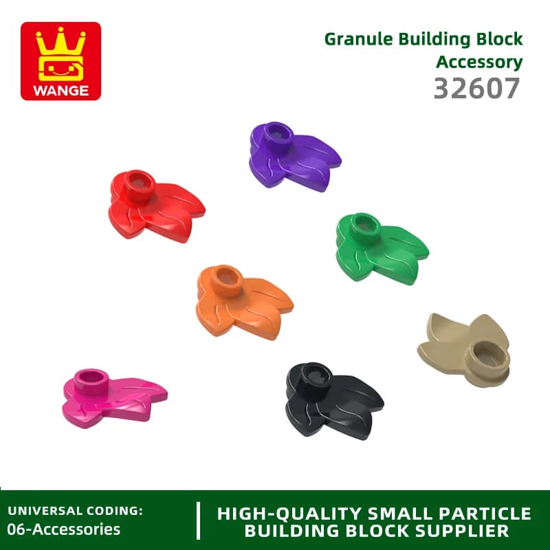 Wange 438 Pz/lotto 32607 3 foglie Pianta foglia 1x1 rotondo Building Block Moc Accessori di Colore Compatibile con Mattone FAI DA TE Per Bambini giocattoli