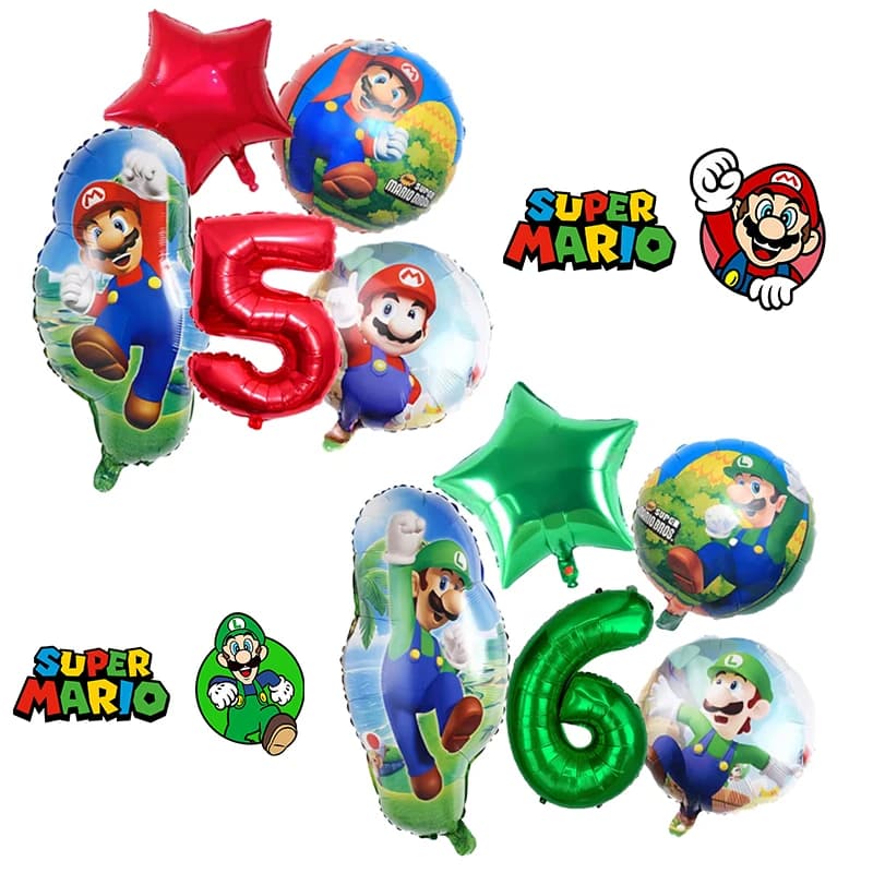 Set di Palloncini Numero da 1 a 10 per Decorazione Festa di Compleanno Super Mario, Baby Shower e Regali