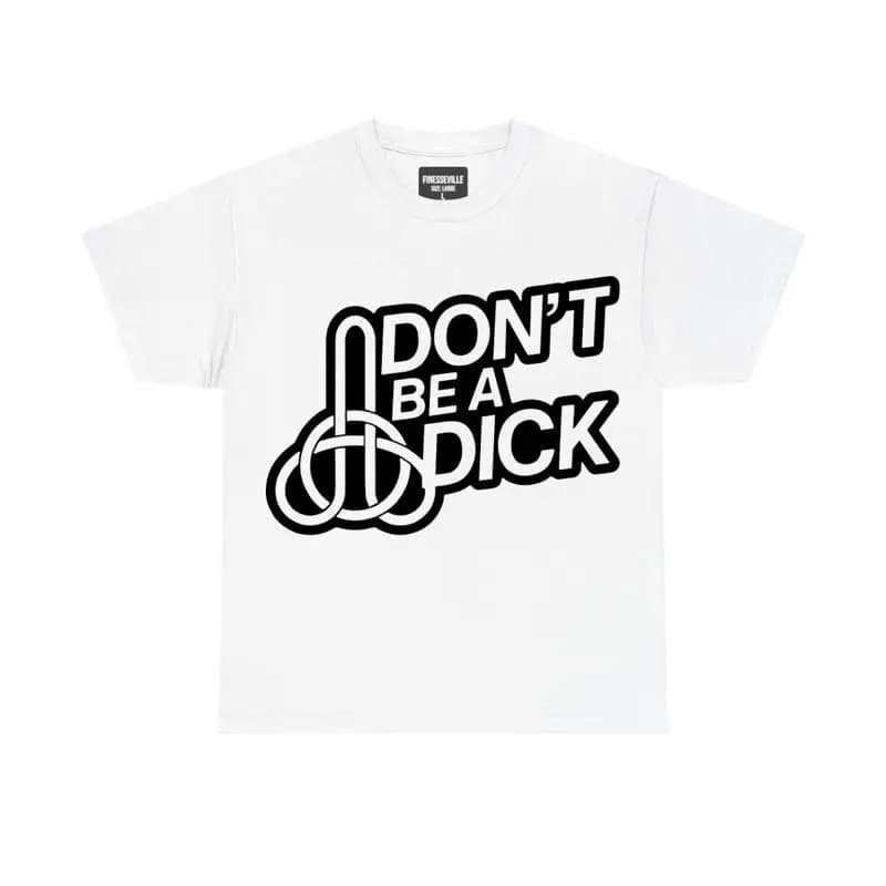 Don't Be A D*** Guitar Pick Graphic T-Shirt Black White Tee