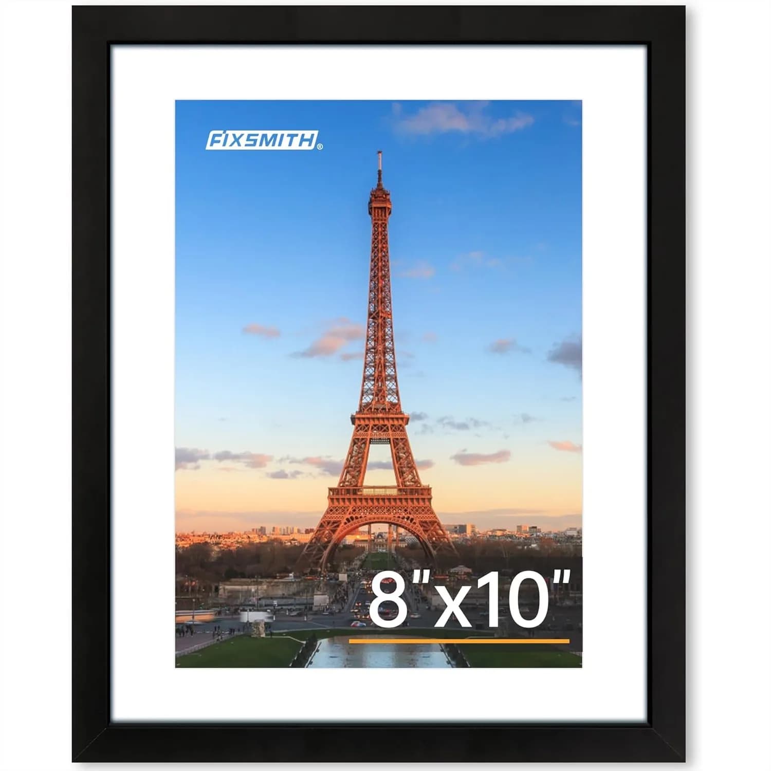 Cornice per Foto 8x10, Confezione da 1, Cornice in Plexiglass HD, Espositore per Foto 5x7 con Passepartout o 8x10 Senza Passepartout, da Tavolo o da Parete, Nera