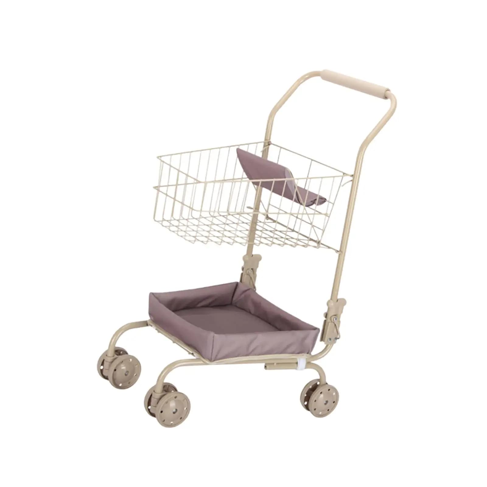 Carrello della spesa in metallo per bambini, giocattolo educativo per il gioco di ruolo, carretto in miniatura per giochi di apprendimento, per bambini e bambine di tutte le età