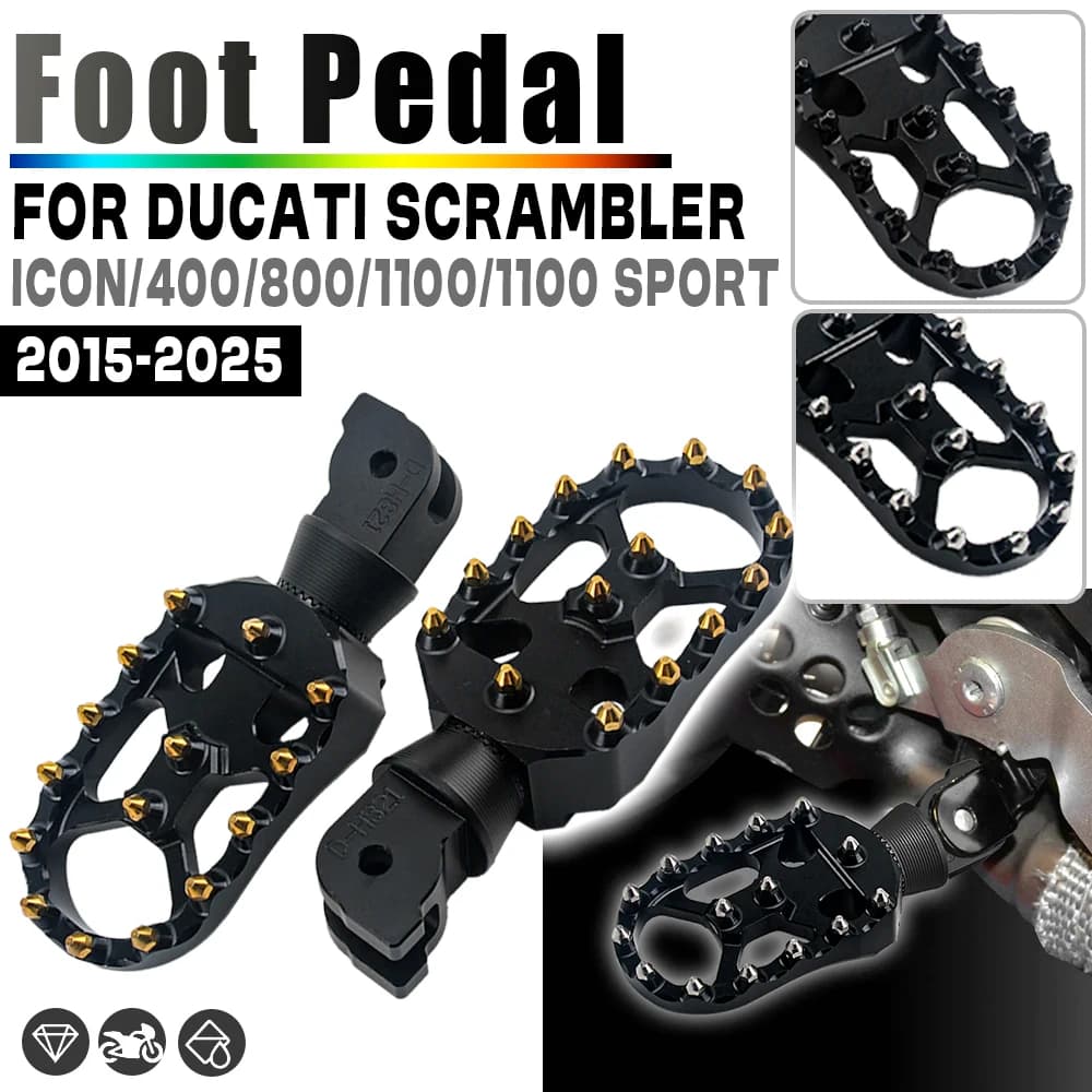 Pedane larghe per moto 360 ° Poggiapiedi per pilota con pedana rotante per DUCATI Scrambler Icon Dark Full Throttle 400 800 100 Sport PRO