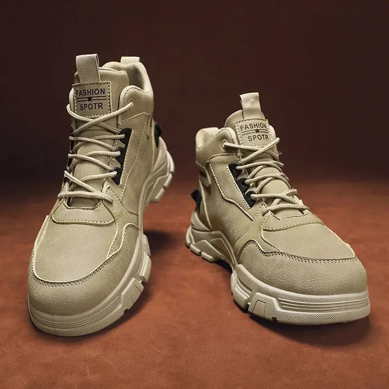 Scarpe alte da uomo per la protezione del lavoro 2025 Primavera Autunno Impermeabile antiscivolo Resistente all'usura Escursionismo da lavoro Elegante alla moda