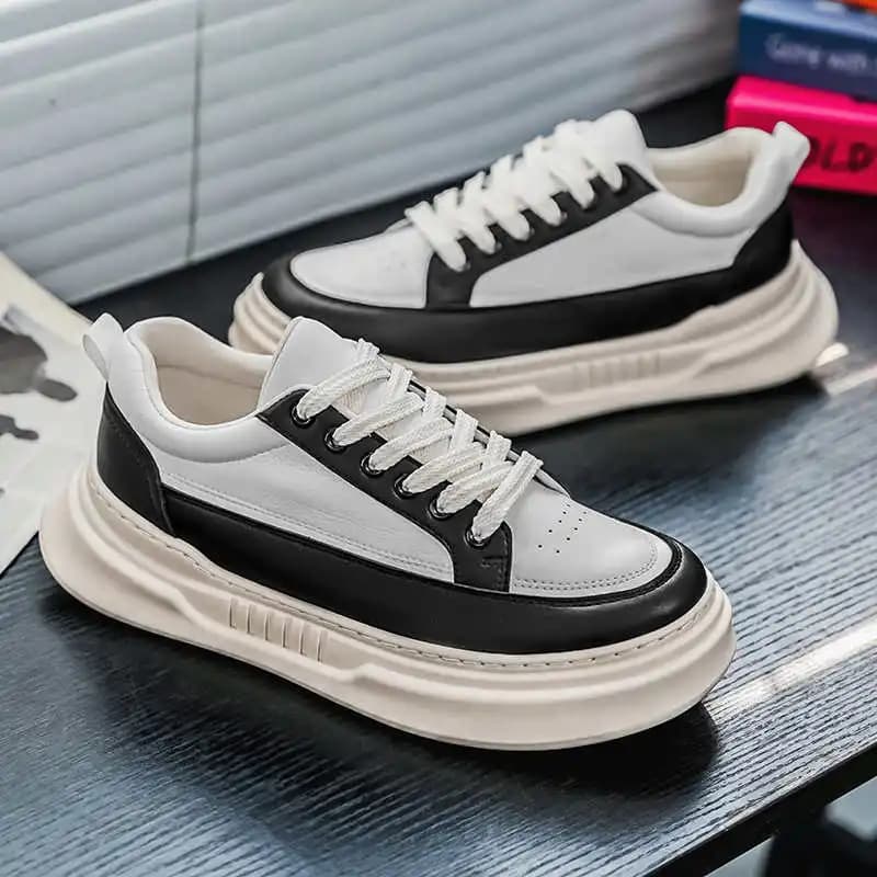 Scarpe da ginnastica stringate da uomo con plateau, stile mocassino, casual, sportive, per il tempo libero, originali, di lusso