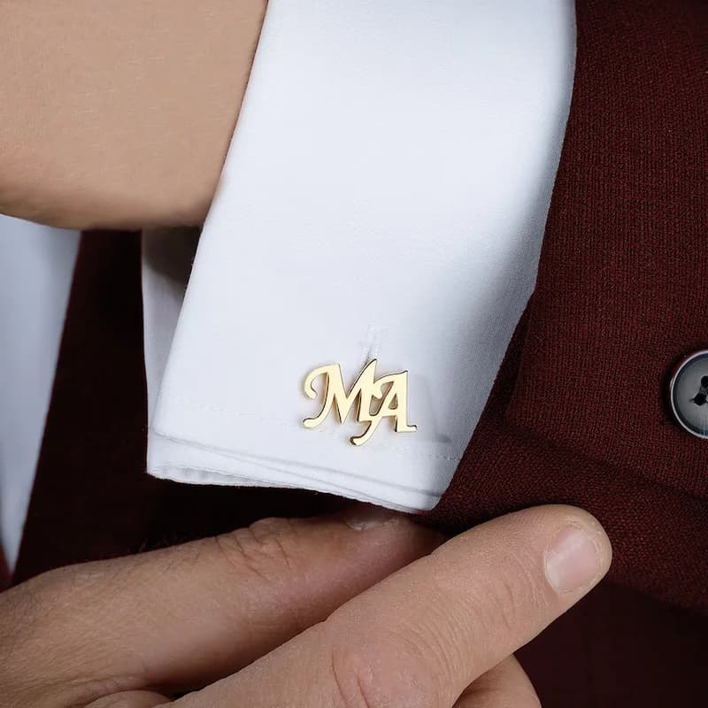 Gemelli personalizzati per uomo Logo personalizzato nome lettera abito in acciaio inossidabile bottone camicia matrimonio Groomsmen regalo