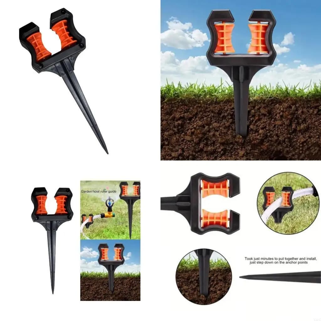 Garden Hose Guide Water Pipe Positioning Holding Roller Pointed Head X3UC