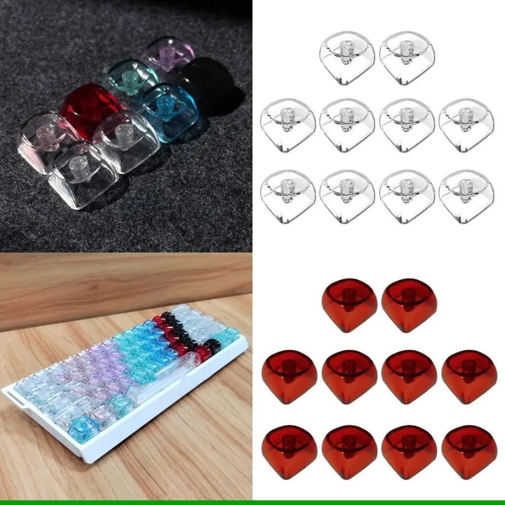 Tastiere da gioco U55C 10 pezzi Profilo MOA 1U 1X Copritasti trasparenti con retroilluminazione in cristallo trasparente per