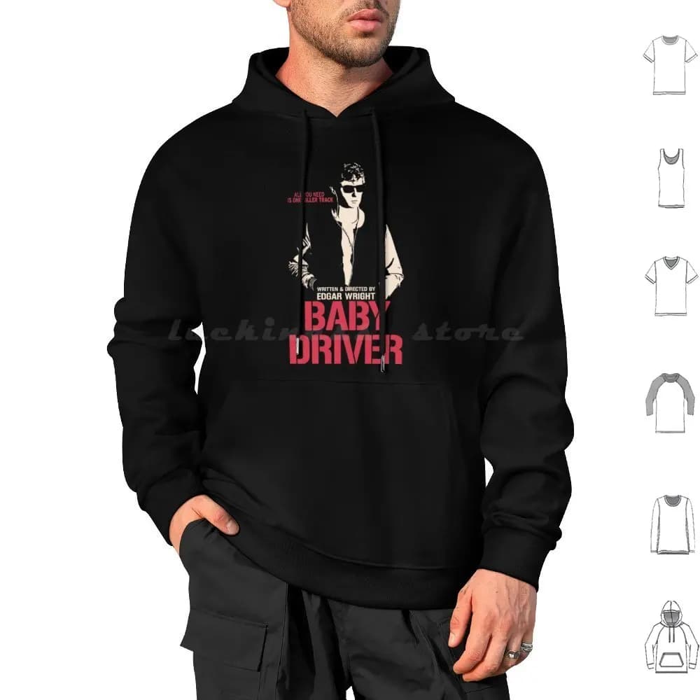 Felpe con cappuccio per baby driver Manica lunga Baby Driver Cinema Edgar Wright Film Popculture Cultura pop
