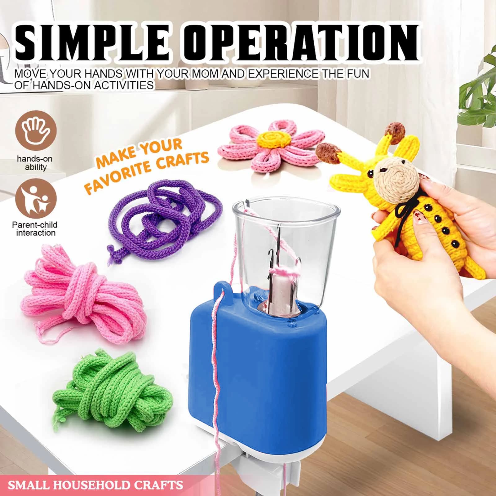 Macchina per Maglieria Elettrica per Lavorazione a Maglia, Uncinetto e Tessitura, Fai da Te per Intrecciare Braccialetti, Macchina Automatica per Maglieria Domestica